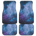 Blue Cloud Starfield Galaxy Space Print Front and Back Car Floor Mats