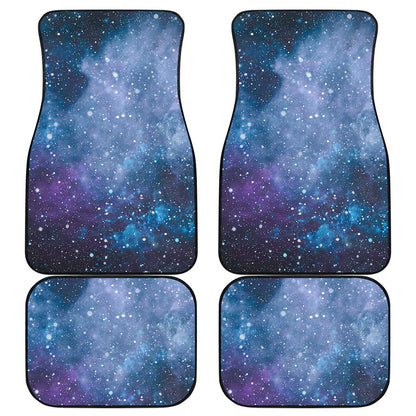 Blue Cloud Starfield Galaxy Space Print Front and Back Car Floor Mats