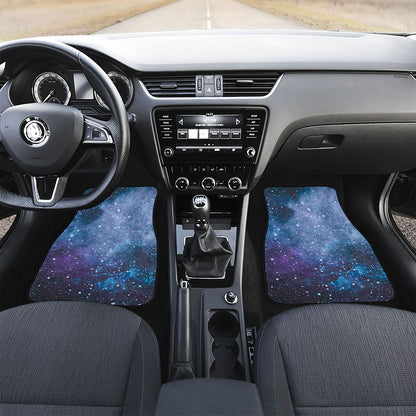 Blue Cloud Starfield Galaxy Space Print Front and Back Car Floor Mats