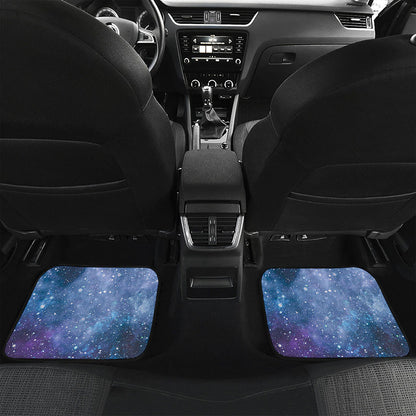 Blue Cloud Starfield Galaxy Space Print Front and Back Car Floor Mats