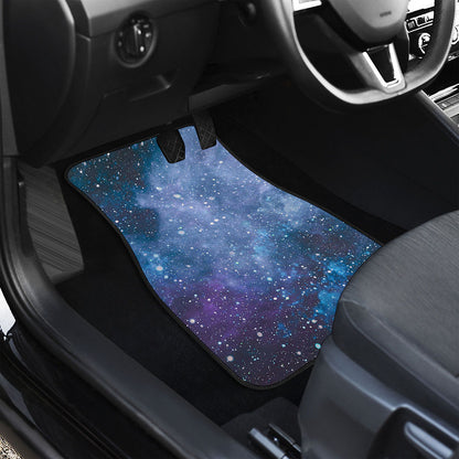 Blue Cloud Starfield Galaxy Space Print Front and Back Car Floor Mats