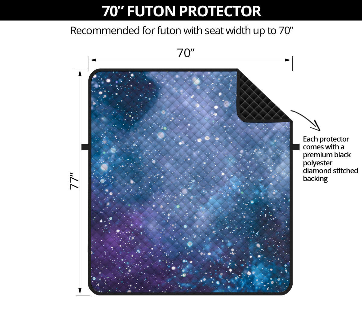 Blue Cloud Starfield Galaxy Space Print Futon Protector