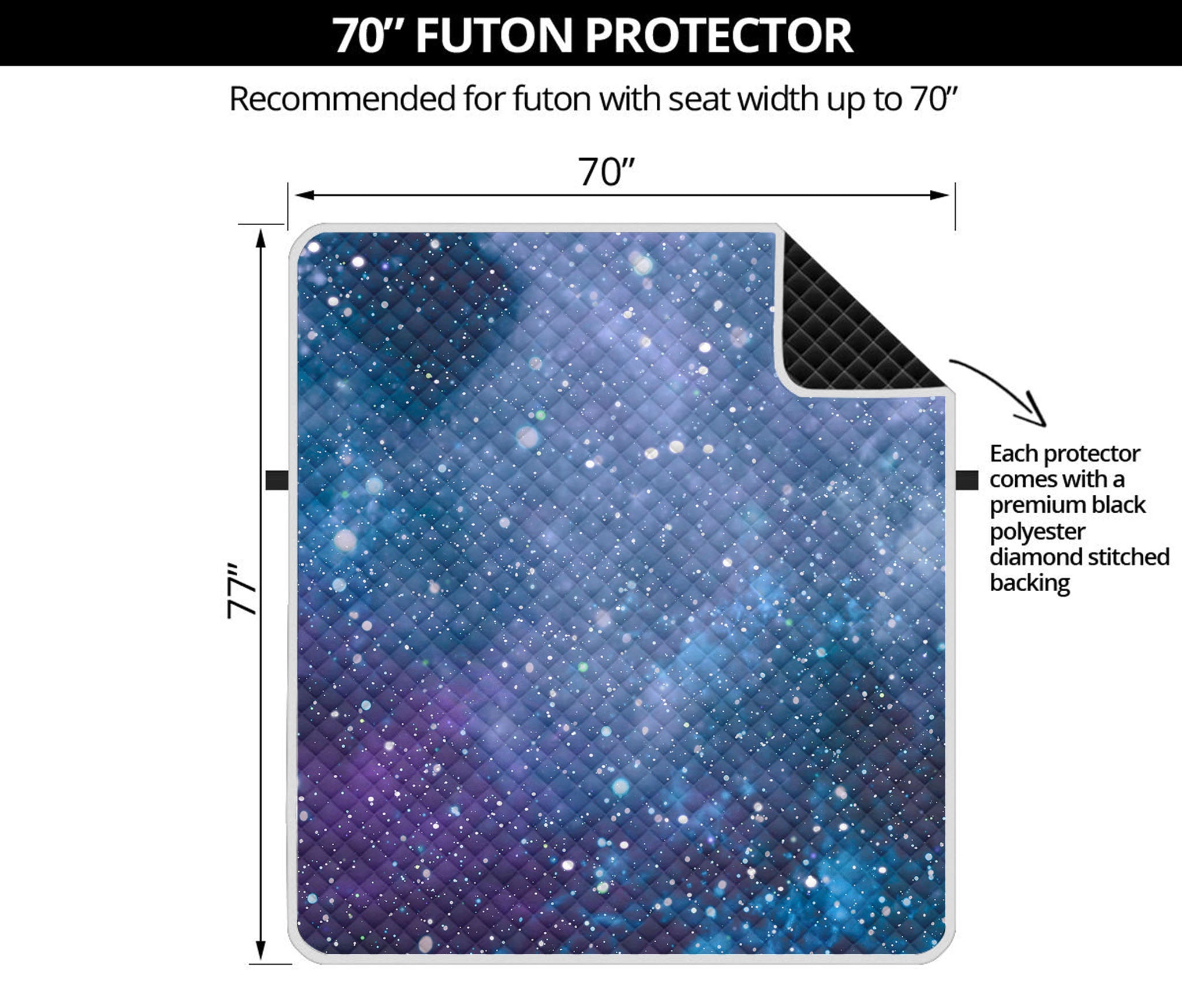 Blue Cloud Starfield Galaxy Space Print Futon Protector