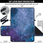 Blue Cloud Starfield Galaxy Space Print Loveseat Protector