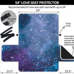 Blue Cloud Starfield Galaxy Space Print Loveseat Protector