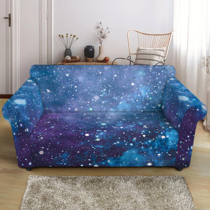 Blue Cloud Starfield Galaxy Space Print Loveseat Slipcover