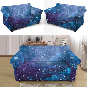 Blue Cloud Starfield Galaxy Space Print Loveseat Slipcover