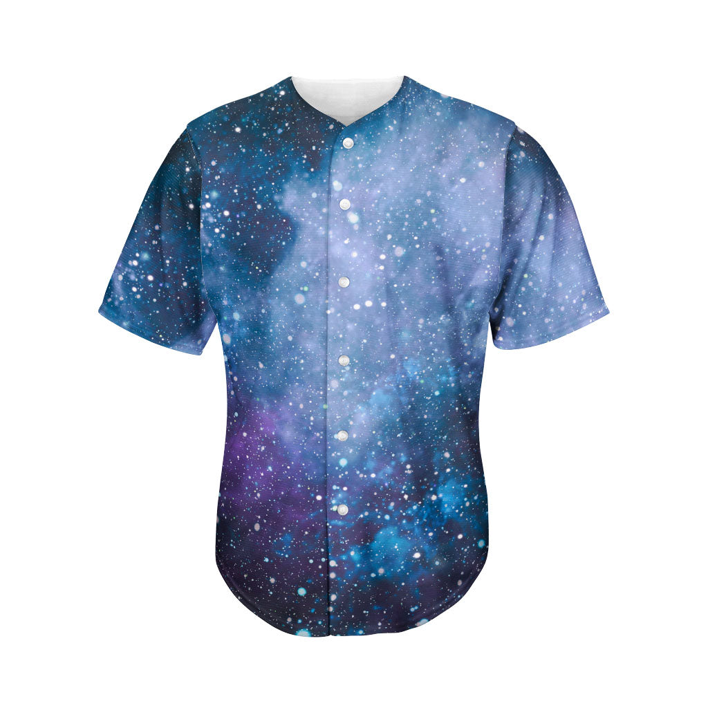 Blue Cloud Starfield Galaxy Space Print Men's Baseball Jersey