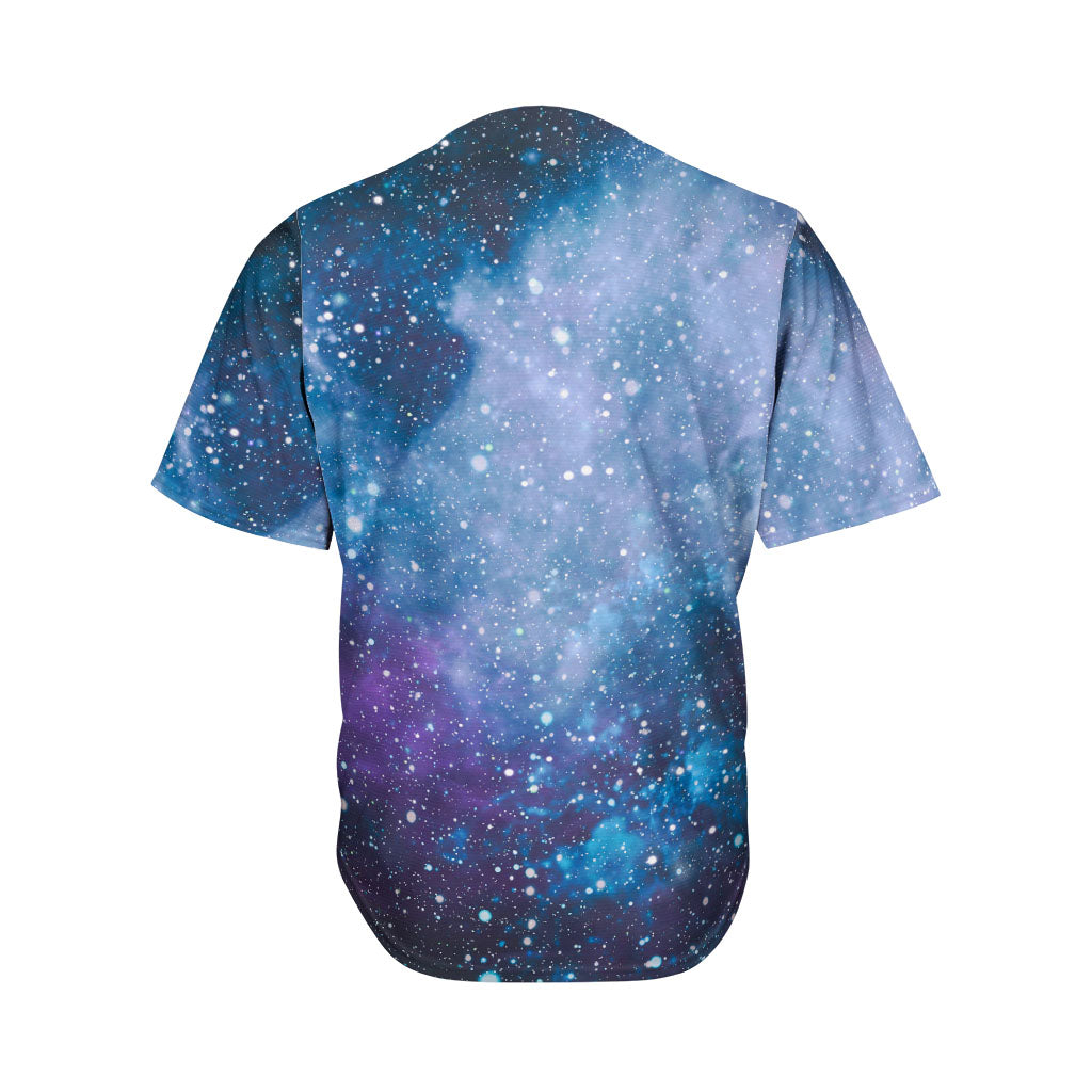 Blue Cloud Starfield Galaxy Space Print Men's Baseball Jersey