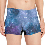 Blue Cloud Starfield Galaxy Space Print Men's Boxer Briefs