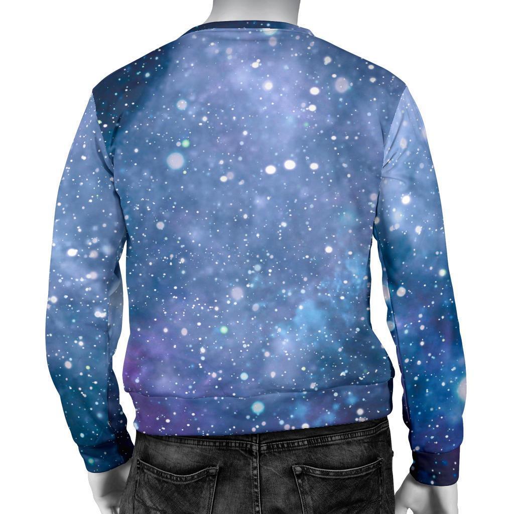 Blue Cloud Starfield Galaxy Space Print Men's Crewneck Sweatshirt GearFrost