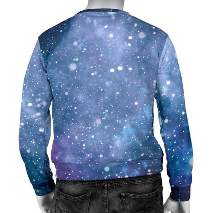 Blue Cloud Starfield Galaxy Space Print Men's Crewneck Sweatshirt GearFrost