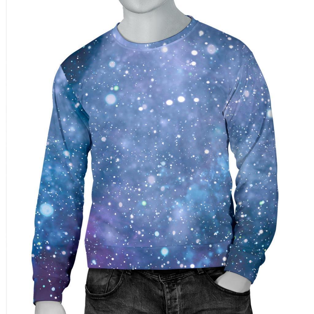 Blue Cloud Starfield Galaxy Space Print Men's Crewneck Sweatshirt GearFrost
