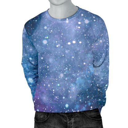 Blue Cloud Starfield Galaxy Space Print Men's Crewneck Sweatshirt GearFrost