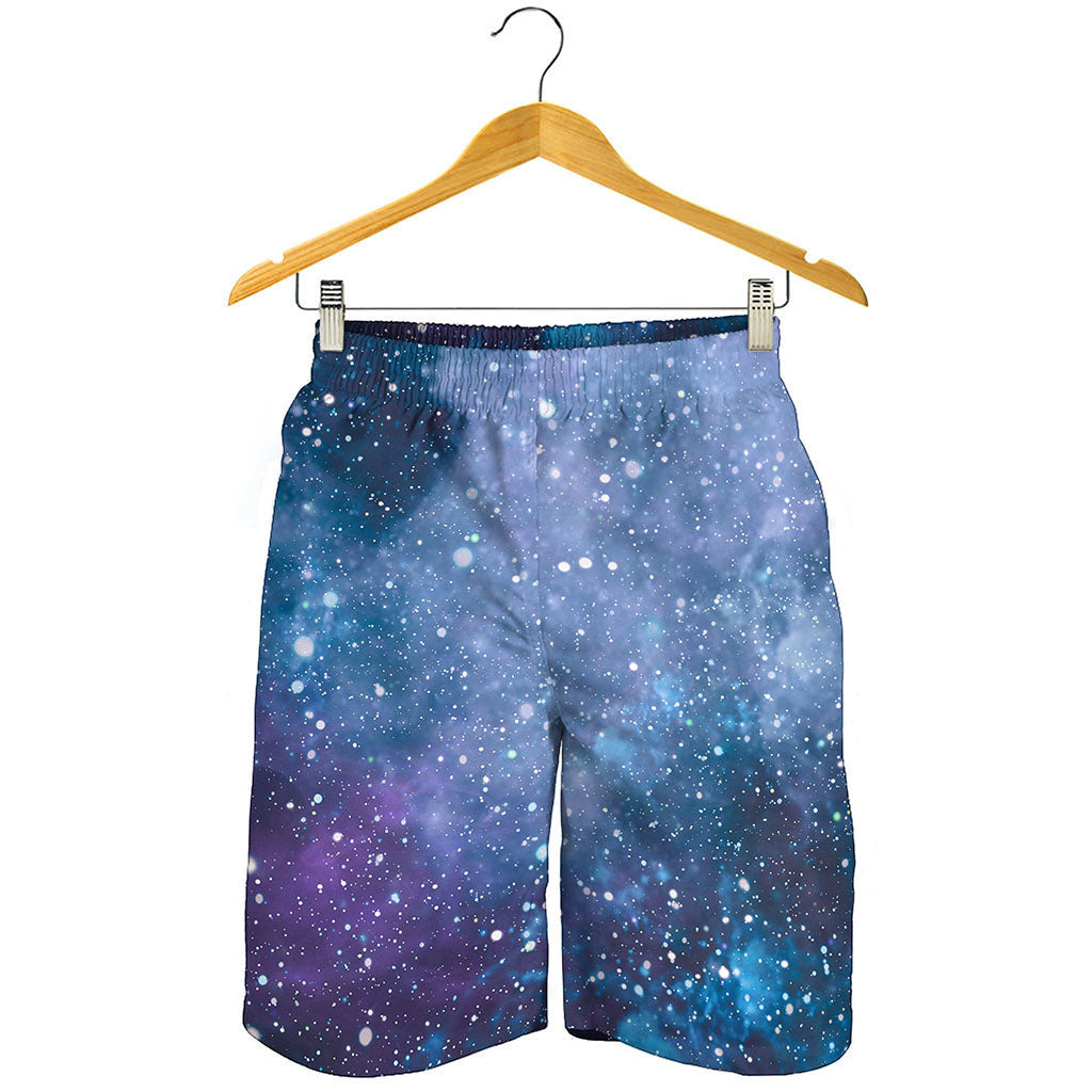 Blue Cloud Starfield Galaxy Space Print Men's Shorts