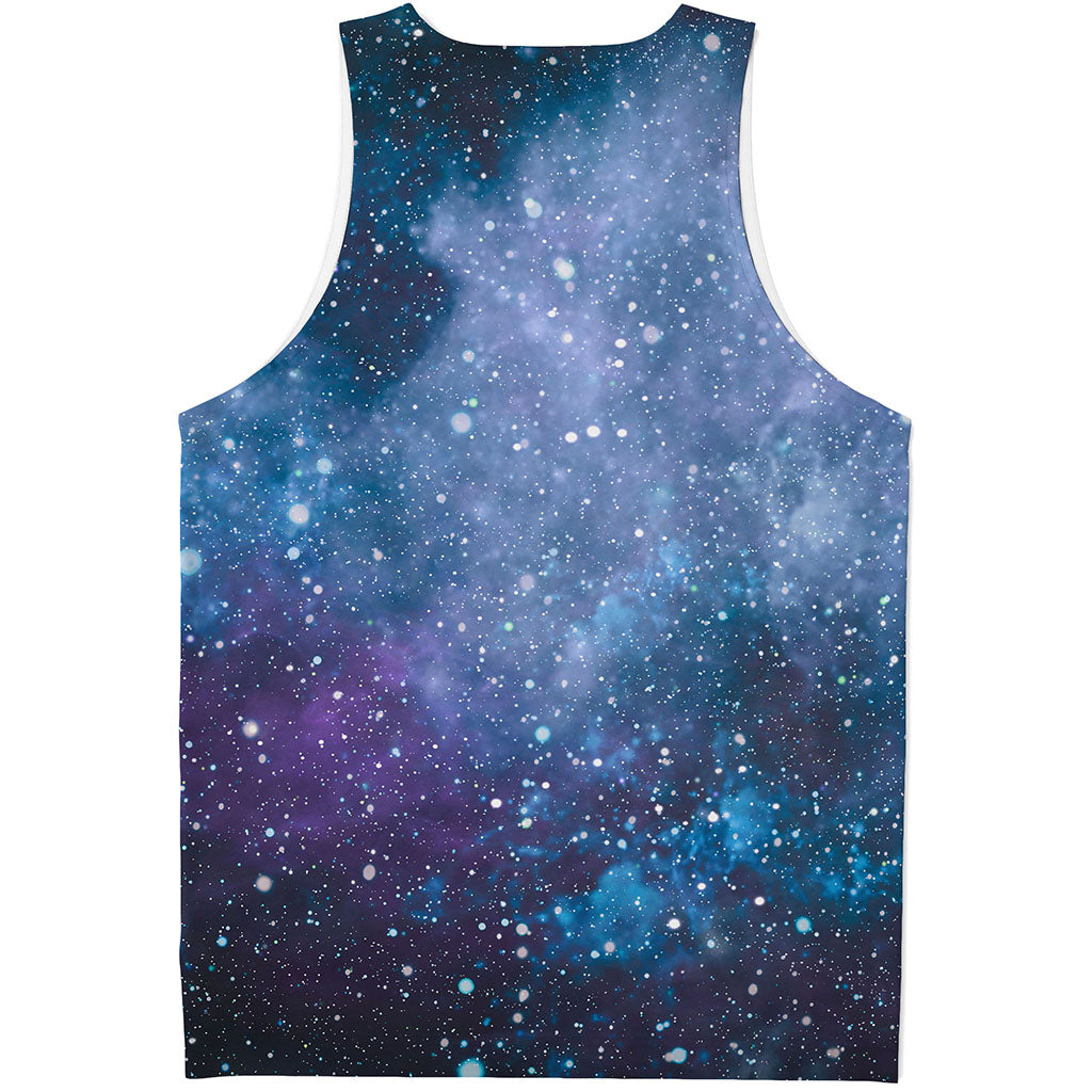 Blue Cloud Starfield Galaxy Space Print Men's Tank Top