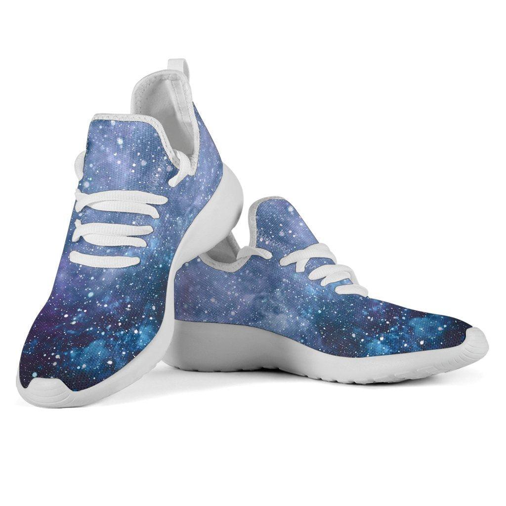 Blue Cloud Starfield Galaxy Space Print Mesh Knit Shoes GearFrost