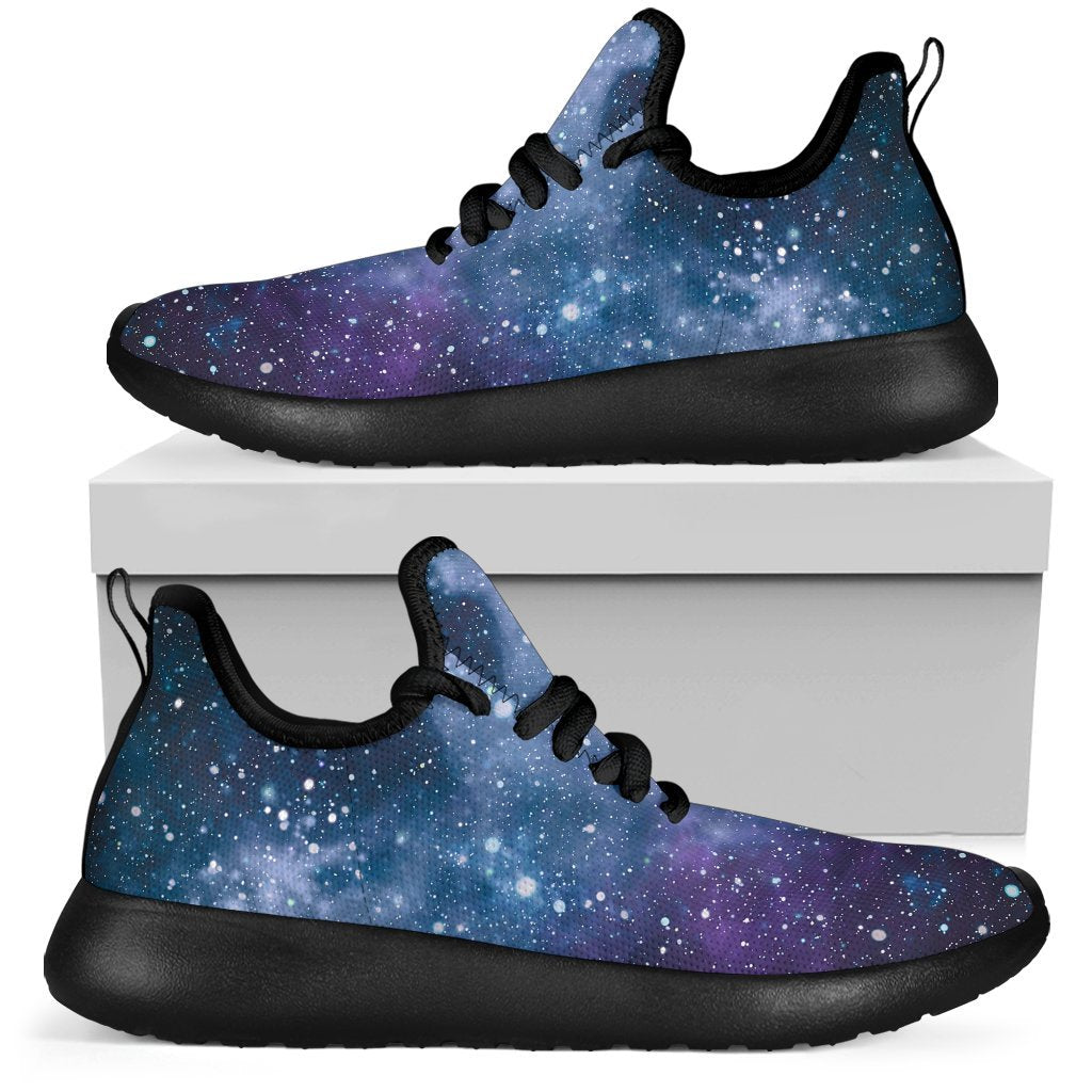 Blue Cloud Starfield Galaxy Space Print Mesh Knit Shoes GearFrost