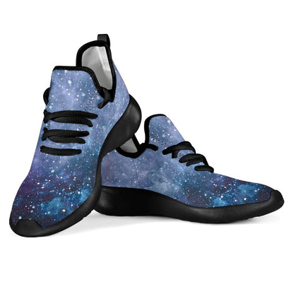Blue Cloud Starfield Galaxy Space Print Mesh Knit Shoes GearFrost