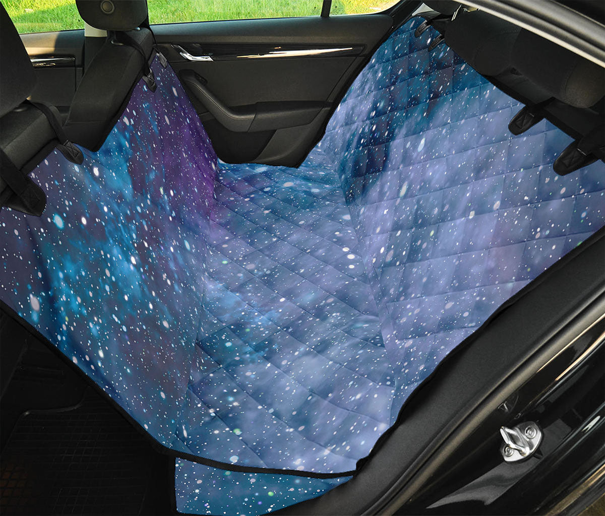 Blue Cloud Starfield Galaxy Space Print Pet Car Back Seat Cover