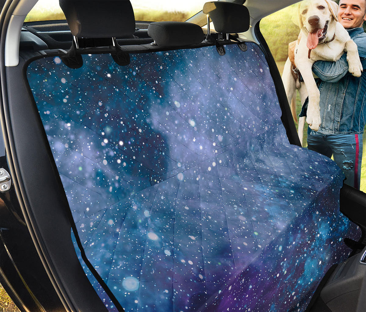 Blue Cloud Starfield Galaxy Space Print Pet Car Back Seat Cover