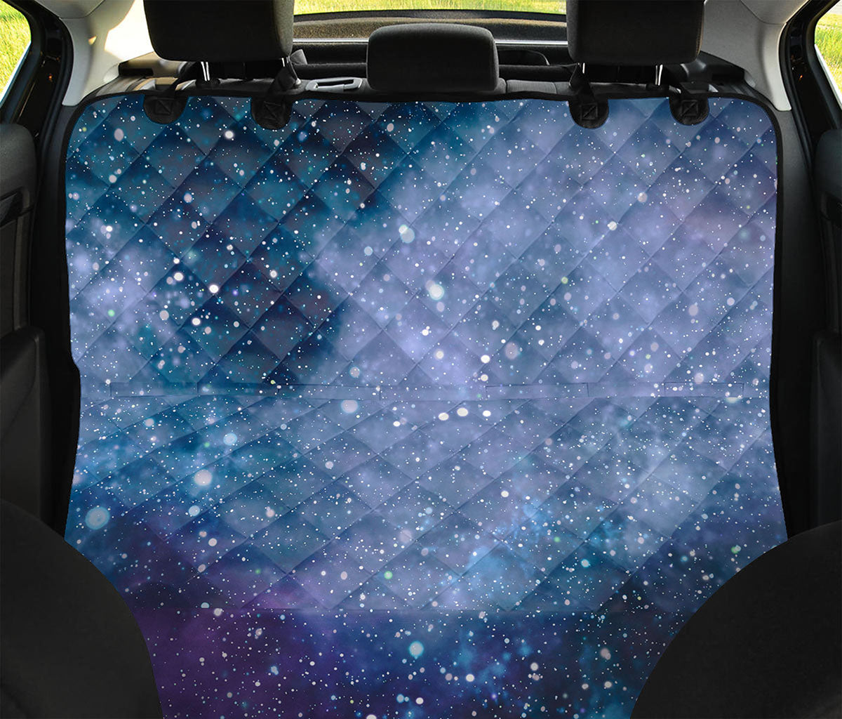 Blue Cloud Starfield Galaxy Space Print Pet Car Back Seat Cover