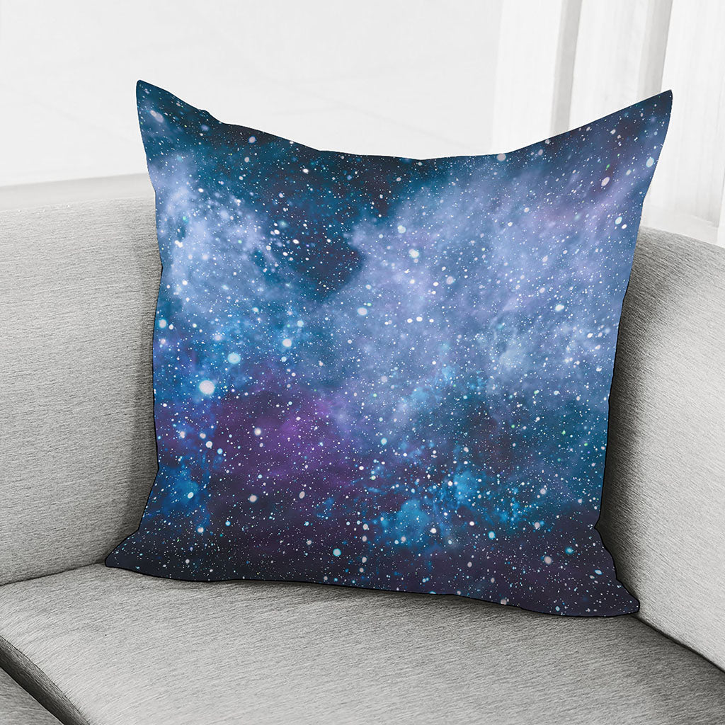 Blue Cloud Starfield Galaxy Space Print Pillow Cover