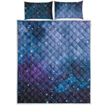 Blue Cloud Starfield Galaxy Space Print Quilt Bed Set