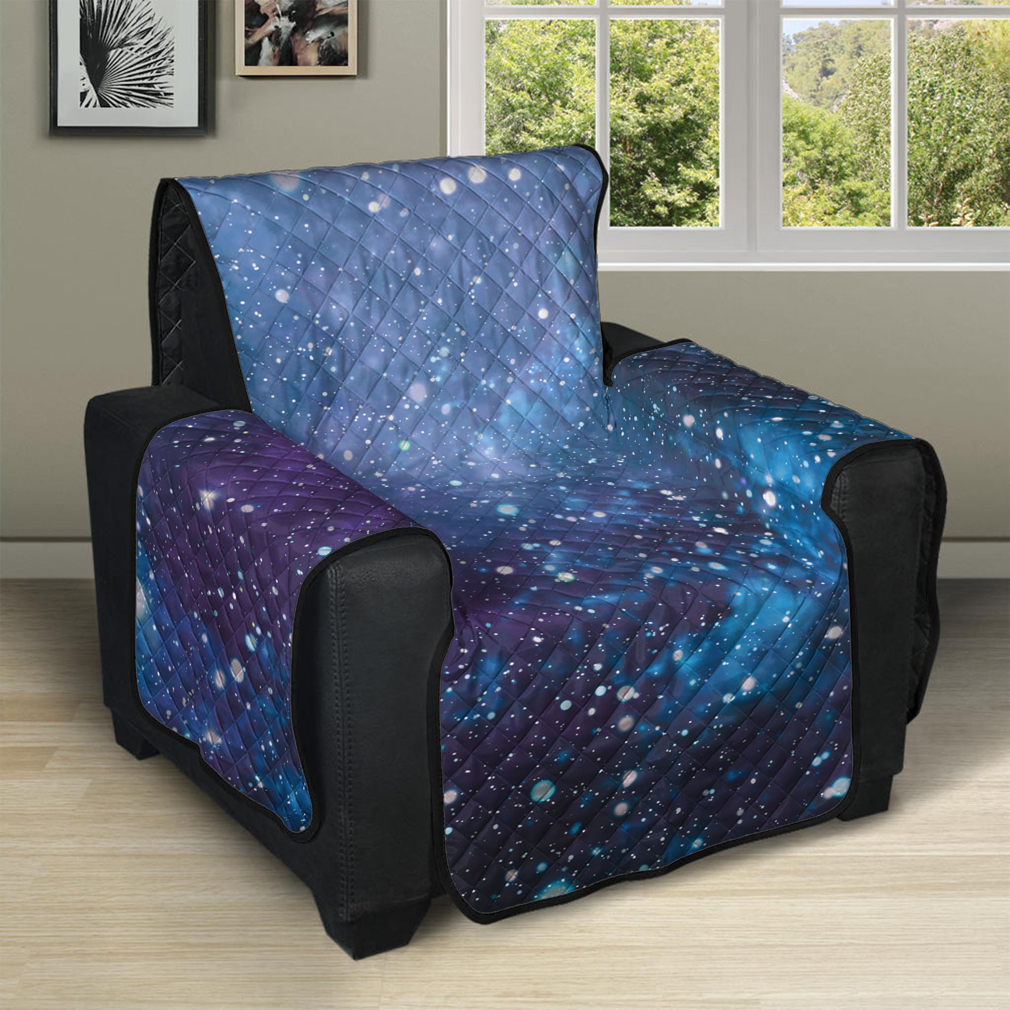 Blue Cloud Starfield Galaxy Space Print Recliner Protector