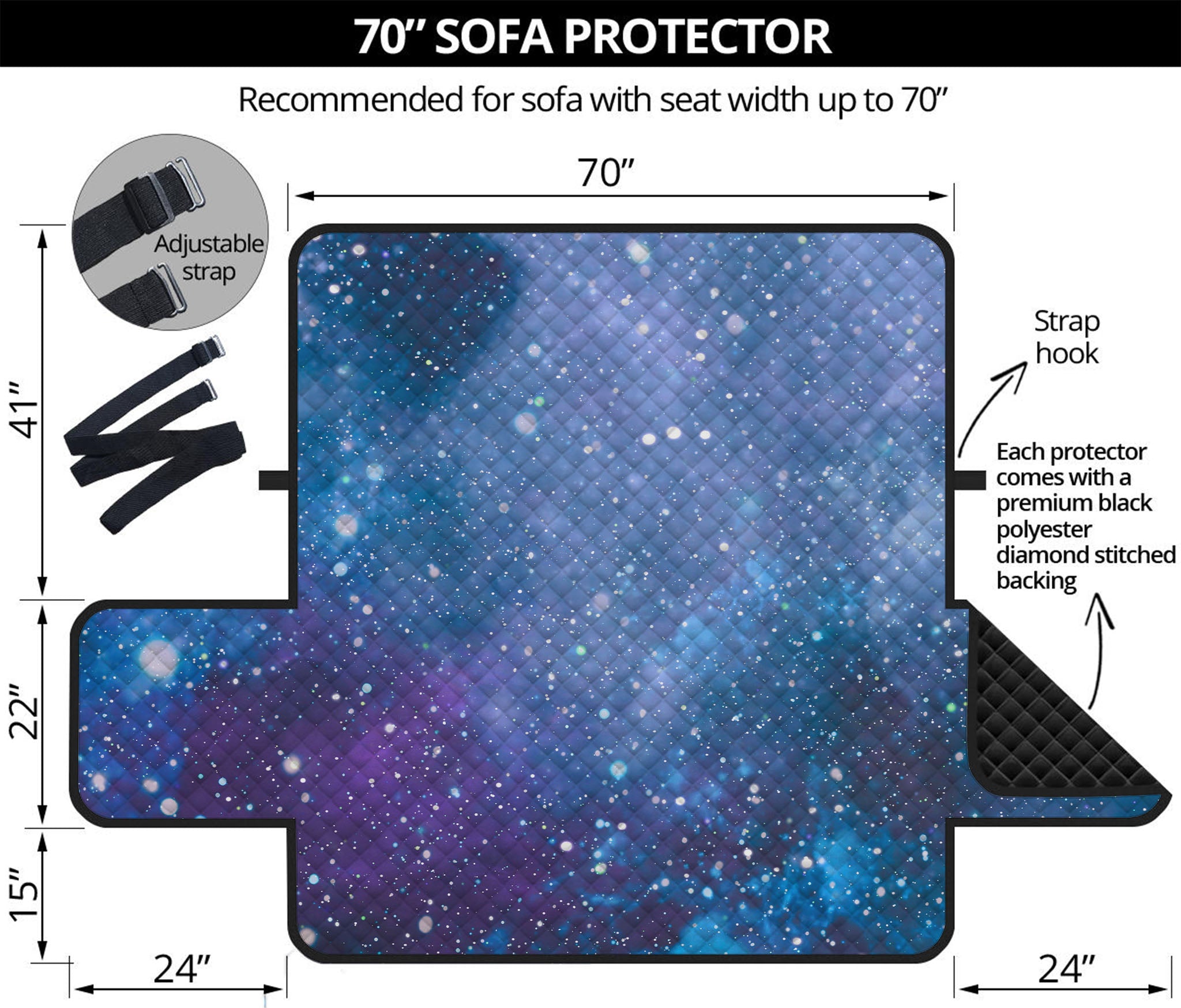 Blue Cloud Starfield Galaxy Space Print Sofa Protector