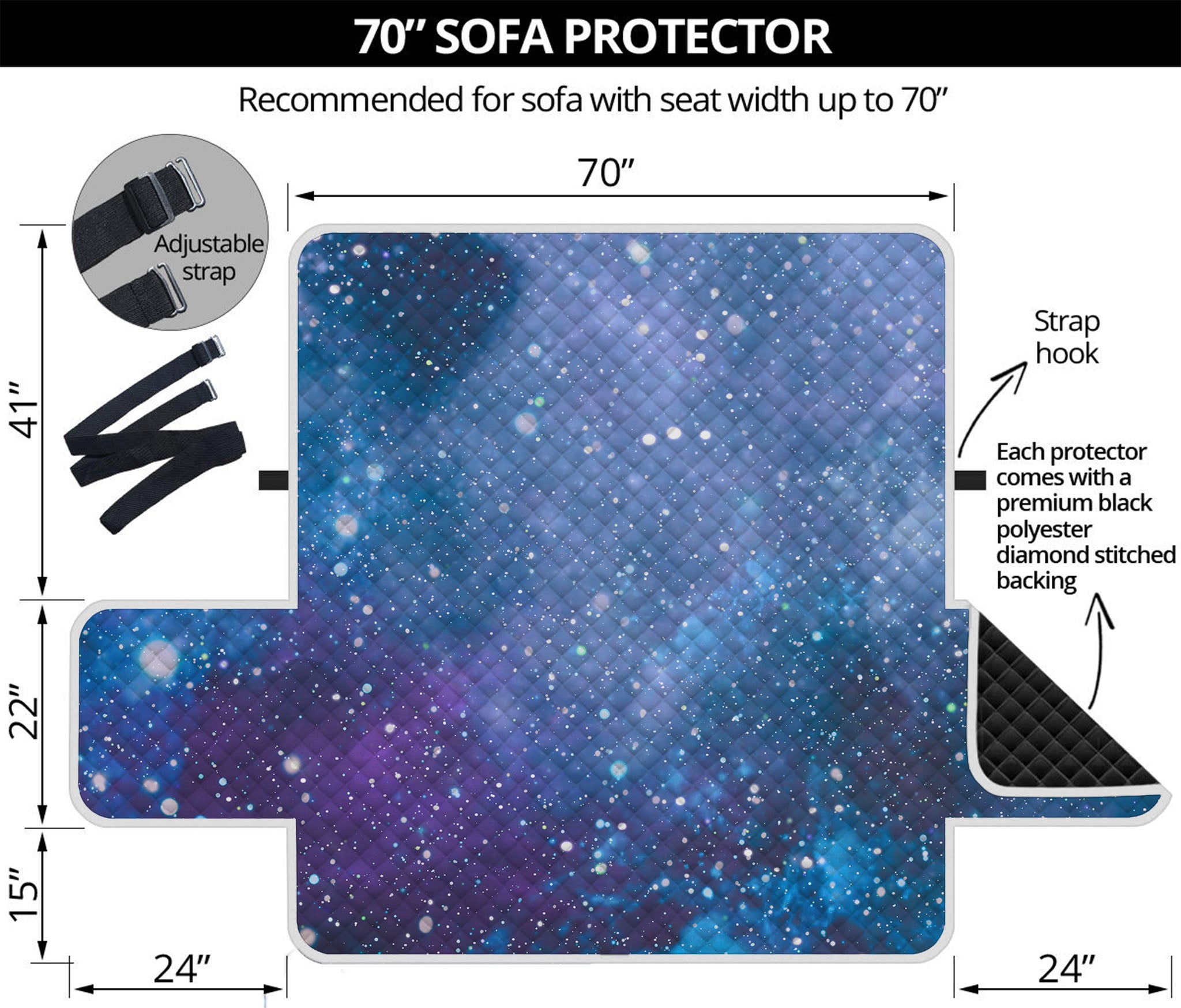 Blue Cloud Starfield Galaxy Space Print Sofa Protector