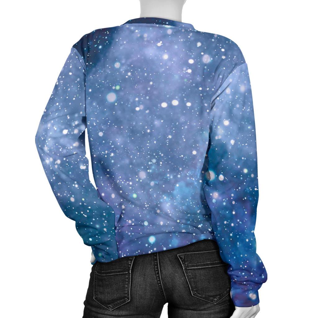 Blue Cloud Starfield Galaxy Space Print Women's Crewneck Sweatshirt GearFrost