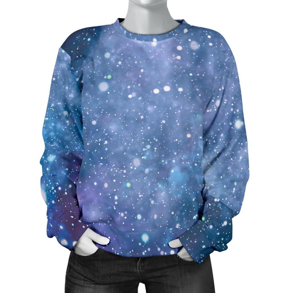 Blue Cloud Starfield Galaxy Space Print Women's Crewneck Sweatshirt GearFrost