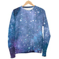 Blue Cloud Starfield Galaxy Space Print Women's Crewneck Sweatshirt