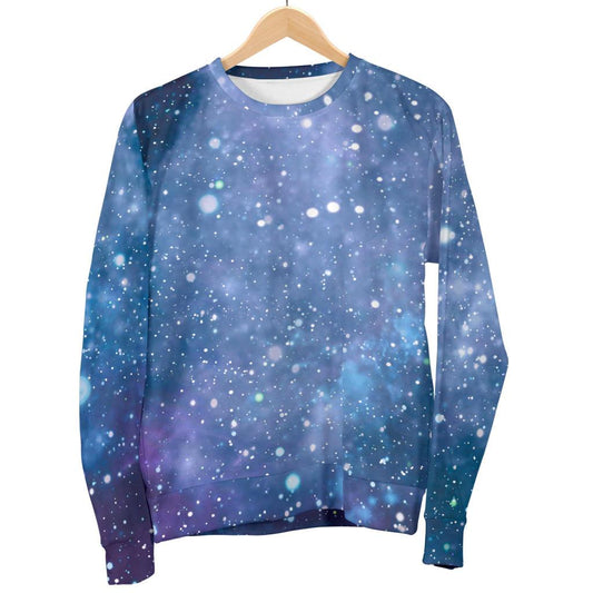 Blue Cloud Starfield Galaxy Space Print Women's Crewneck Sweatshirt GearFrost
