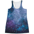 Blue Cloud Starfield Galaxy Space Print Women's Racerback Tank Top