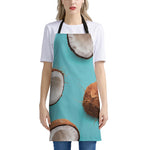 Blue Coconut Pattern Print Apron