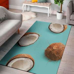 Blue Coconut Pattern Print Area Rug