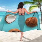 Blue Coconut Pattern Print Beach Sarong Wrap