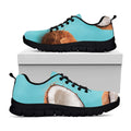 Blue Coconut Pattern Print Black Running Shoes