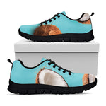 Blue Coconut Pattern Print Black Sneakers