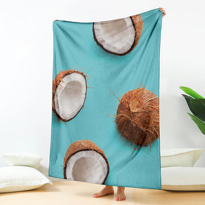 Blue Coconut Pattern Print Blanket