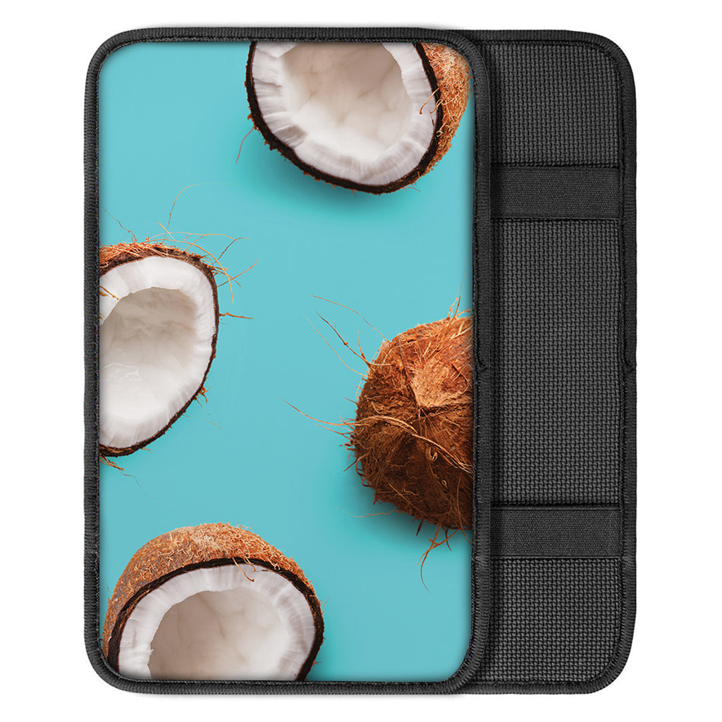 Blue Coconut Pattern Print Car Center Console Cover