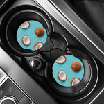 Blue Coconut Pattern Print Car Coasters
