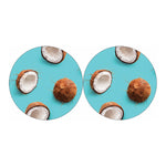 Blue Coconut Pattern Print Car Coasters