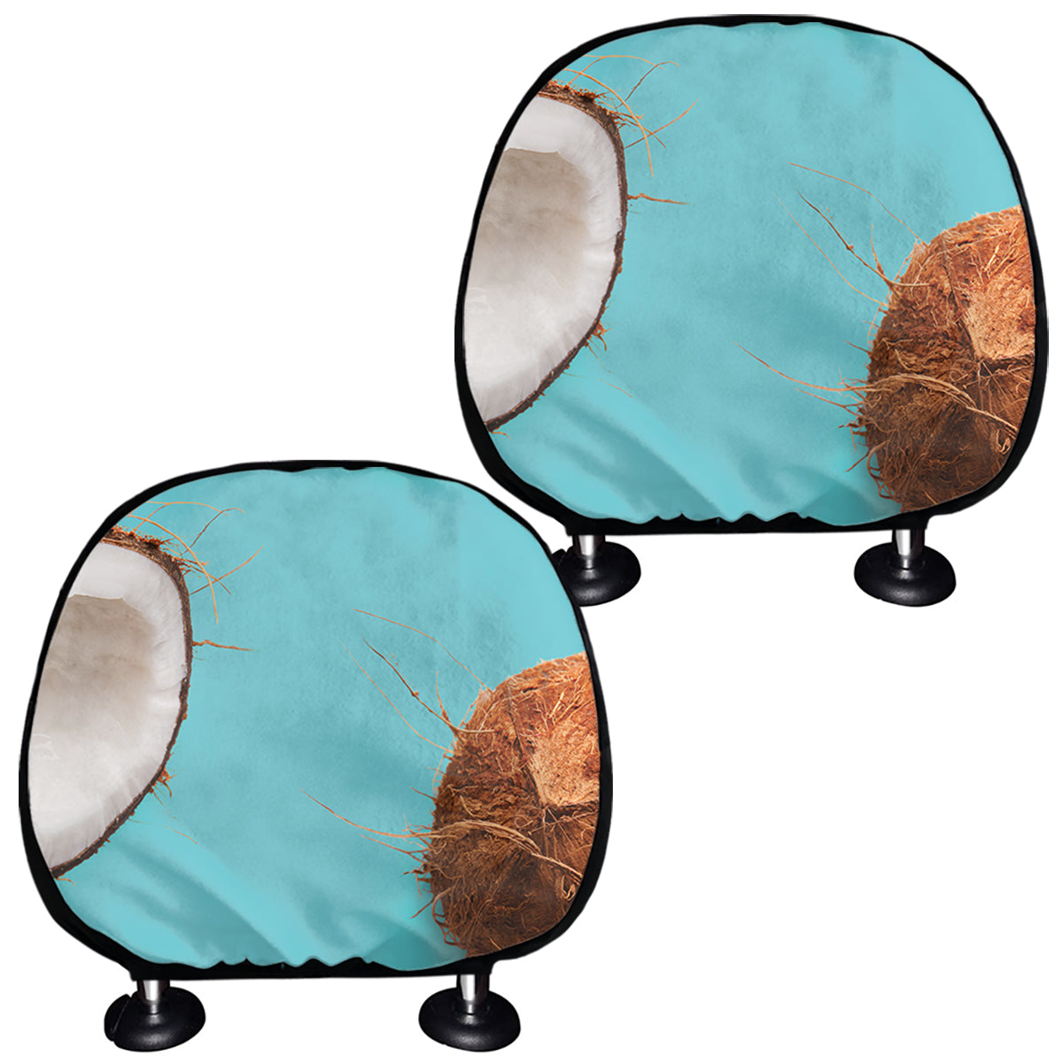 Blue Coconut Pattern Print Car Headrest Covers