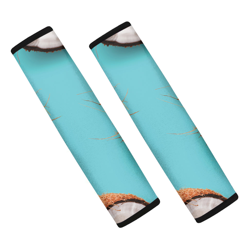 Blue Coconut Pattern Print Car Seat Belt Covers