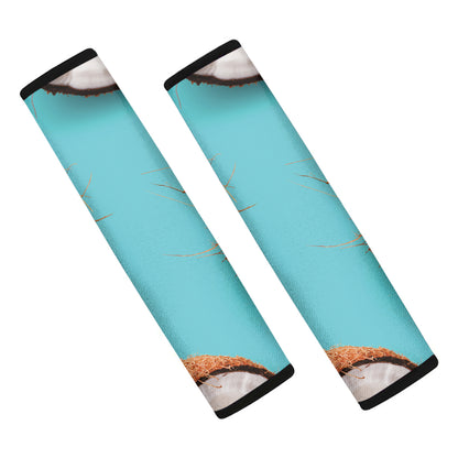 Blue Coconut Pattern Print Car Seat Belt Covers