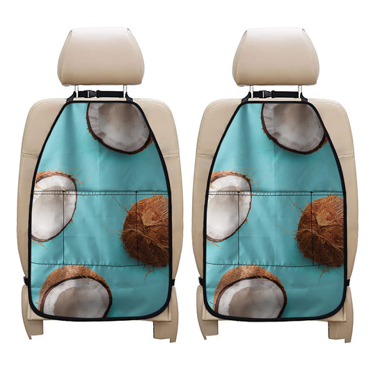 Blue Coconut Pattern Print Car Seat Organizers