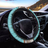 Blue Coconut Pattern Print Car Steering Wheel Cover